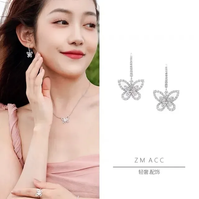 Butterfly Pavé Crystal Lever-Back Earrings 6