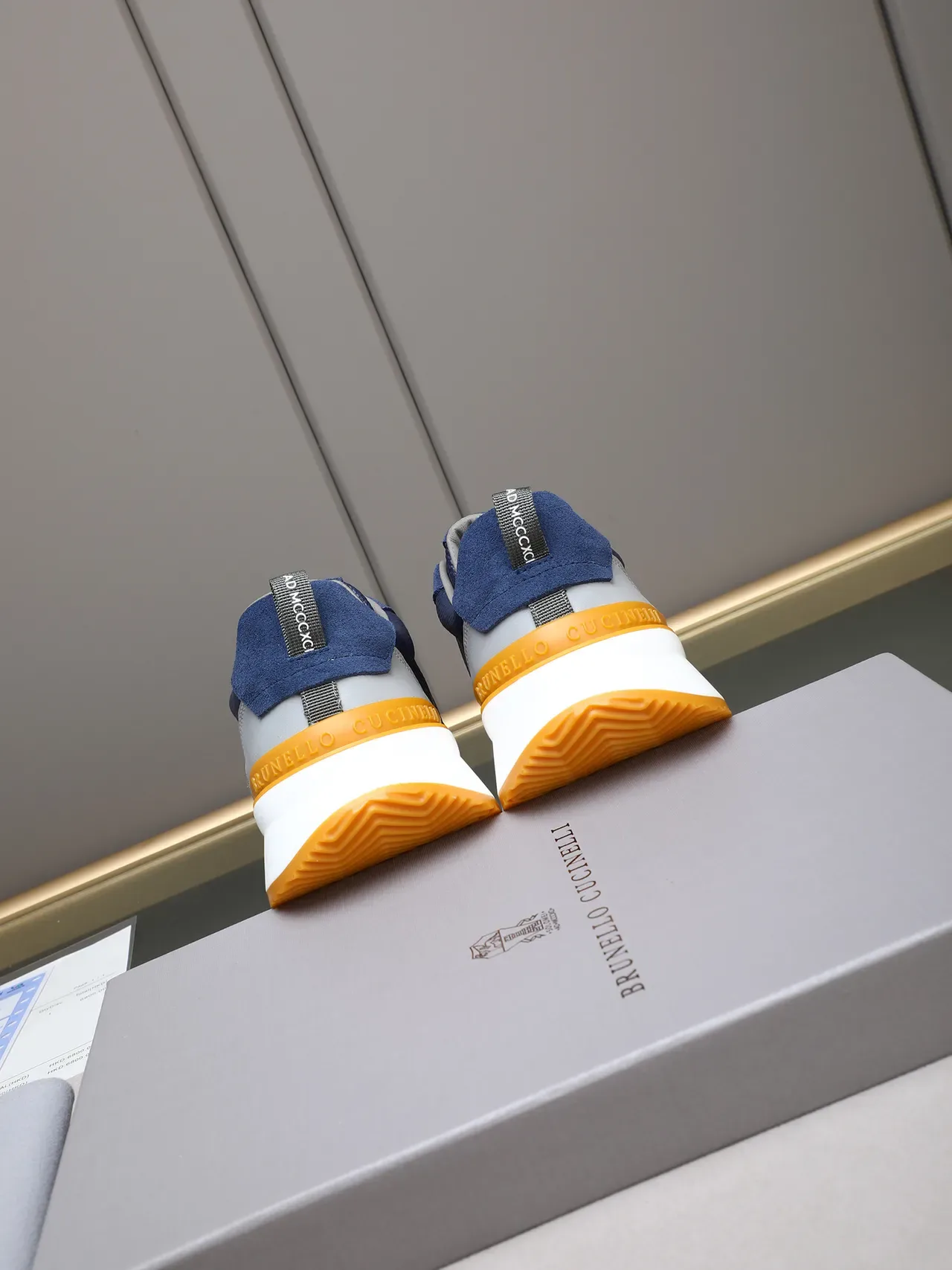 Cinelli Navy Blue and Orange Lifestyle Sneakers 3