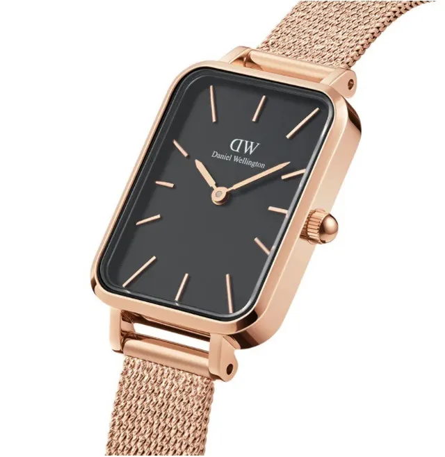 Daniel Wellington Black Gold Rectangular Case Minimalist Dial Quartz Watch 5