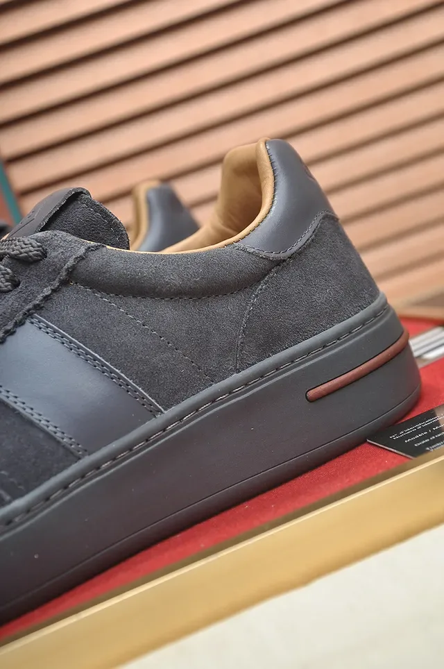 Dark Gray Suede Low-Top Platform Sneaker 2