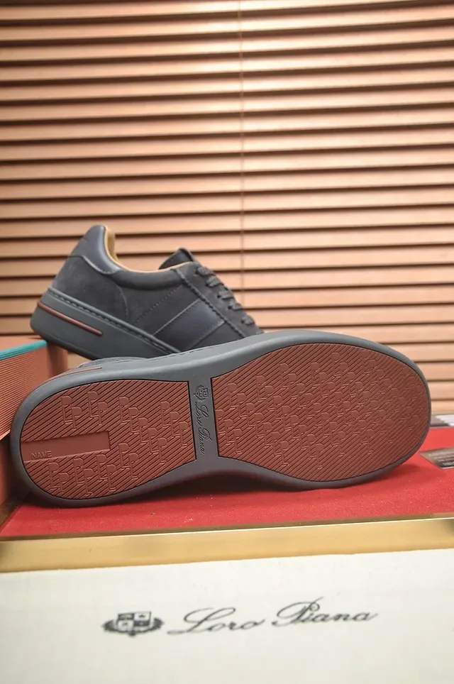 Dark Gray Suede Low-Top Platform Sneaker 3