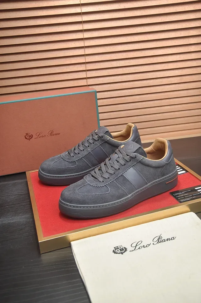 Dark Gray Suede Low-Top Platform Sneaker 4