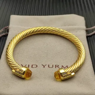 सवार David Yurman Cable Classic ذهبي أصفر ملتوي مقطع وجه سيتين نهايات