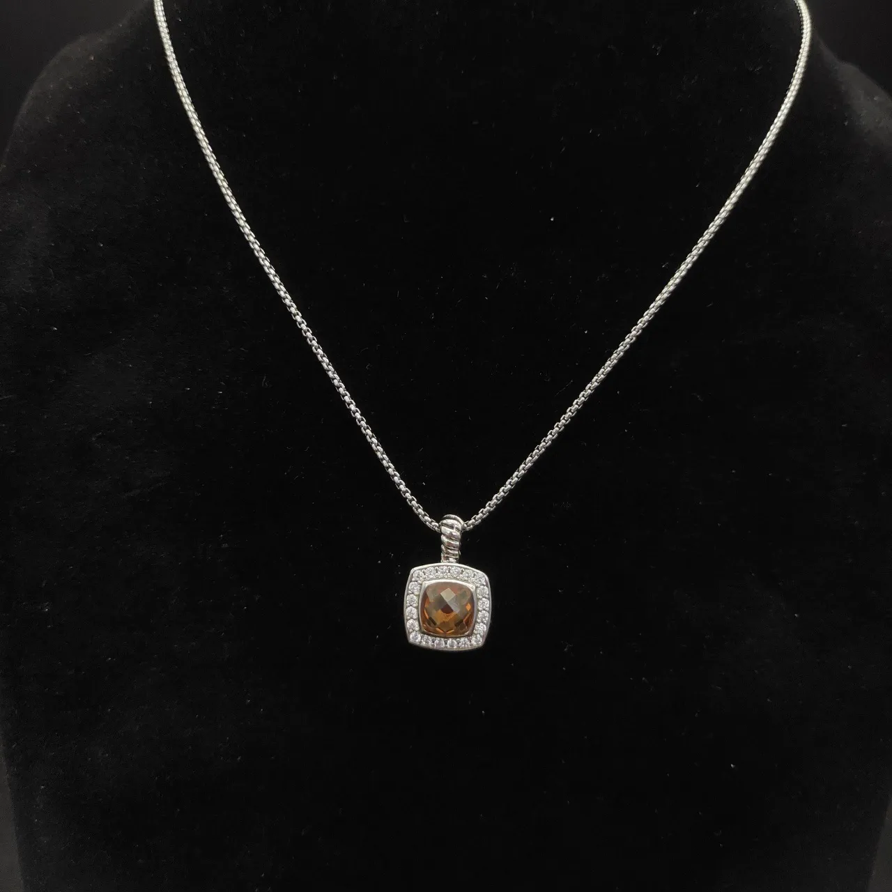 David Yurman Cable Classics Cushion Citrine Pendant Necklace 3