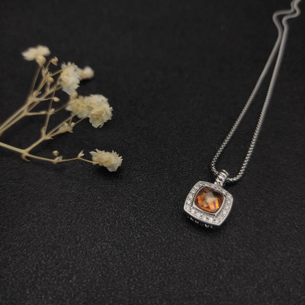 David Yurman Cable Classics Cushion Citrine Pendant Necklace 6