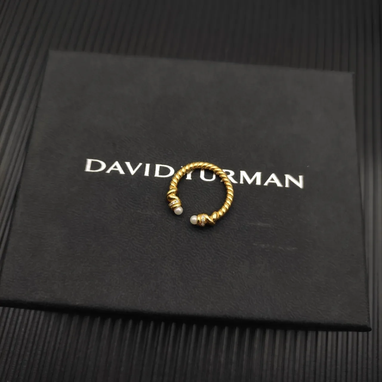 David Yurman Cable Collectibles Anillo de Oro Blanco con Perlas en Diseño Trenzado 5