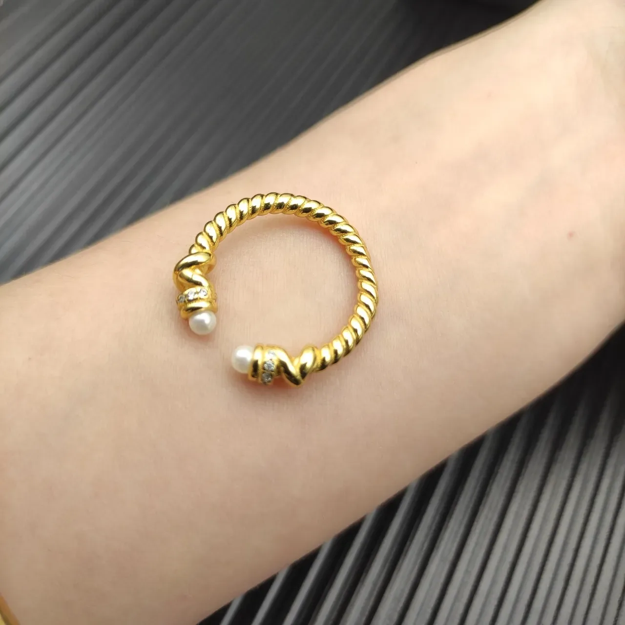 David Yurman Cable Collectibles Anillo de Oro Blanco con Perlas en Diseño Trenzado 6