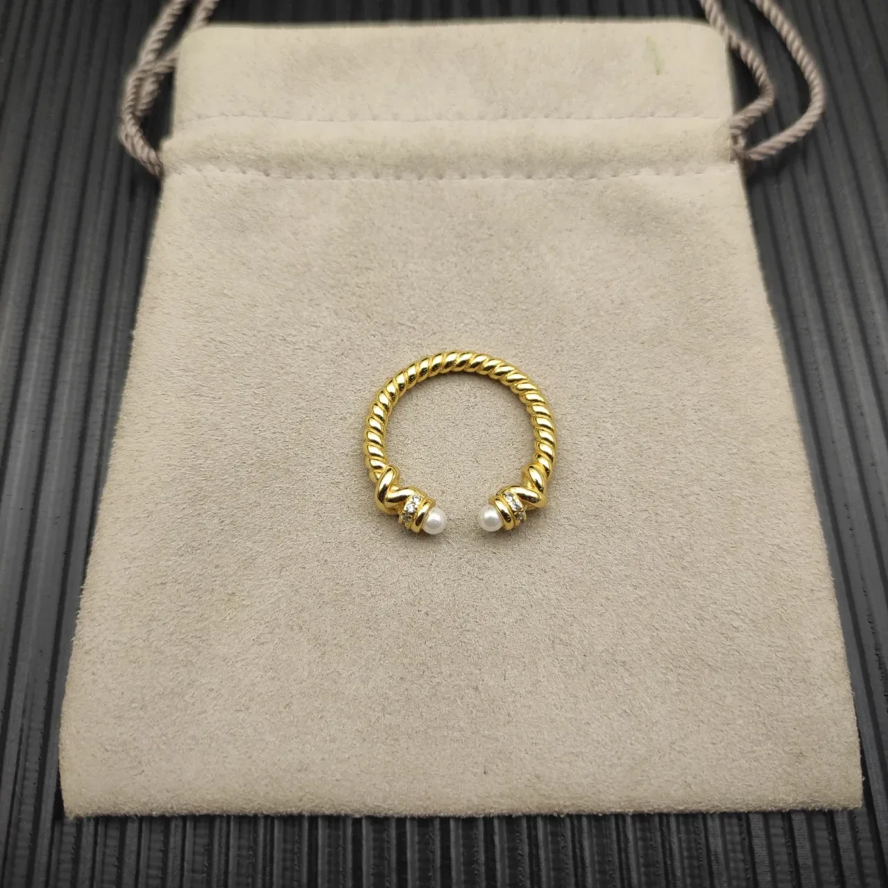 David Yurman Cable Collectibles Anillo de Oro Blanco con Perlas en Diseño Trenzado 10