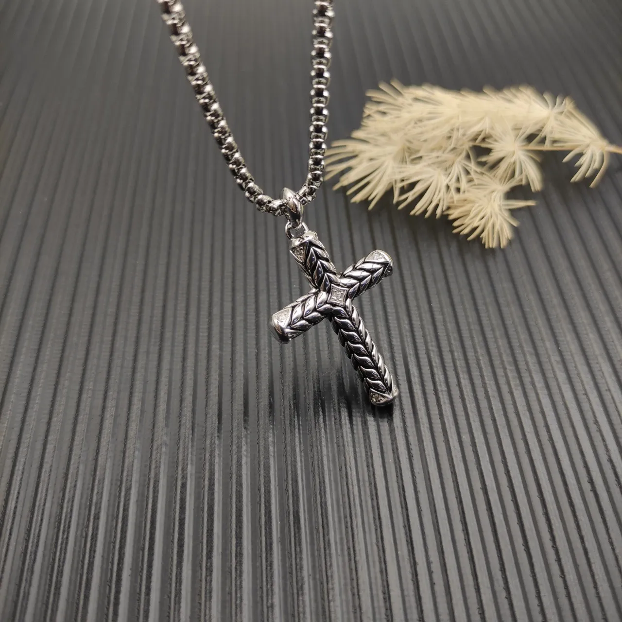David Yurman Cable Collection Braided Cross Pendant Necklace 3