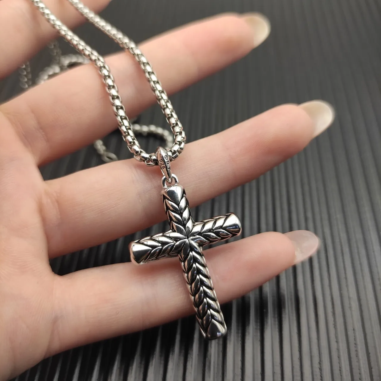 David Yurman Cable Collection Braided Cross Pendant Necklace 6