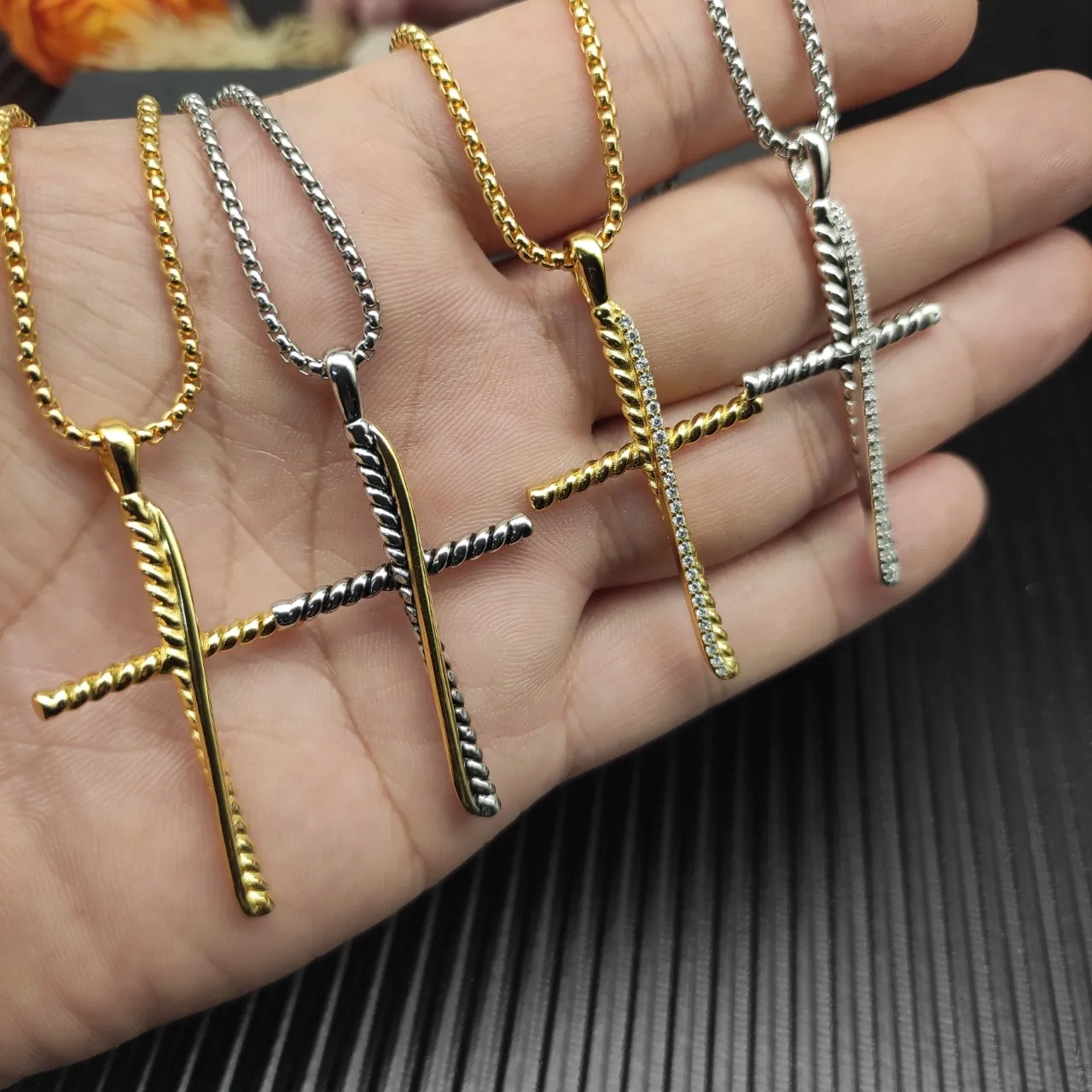 David Yurman Cable Collection Twisted Rope Cross Necklace 2