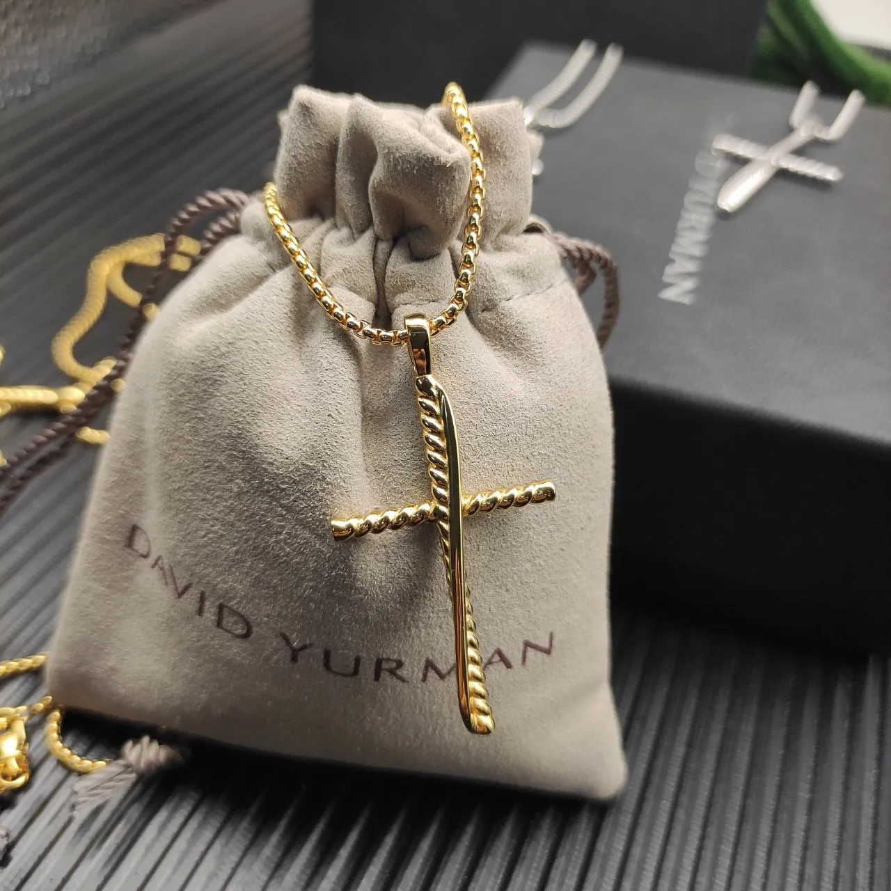 David Yurman Cable Collection Twisted Rope Cross Necklace 4