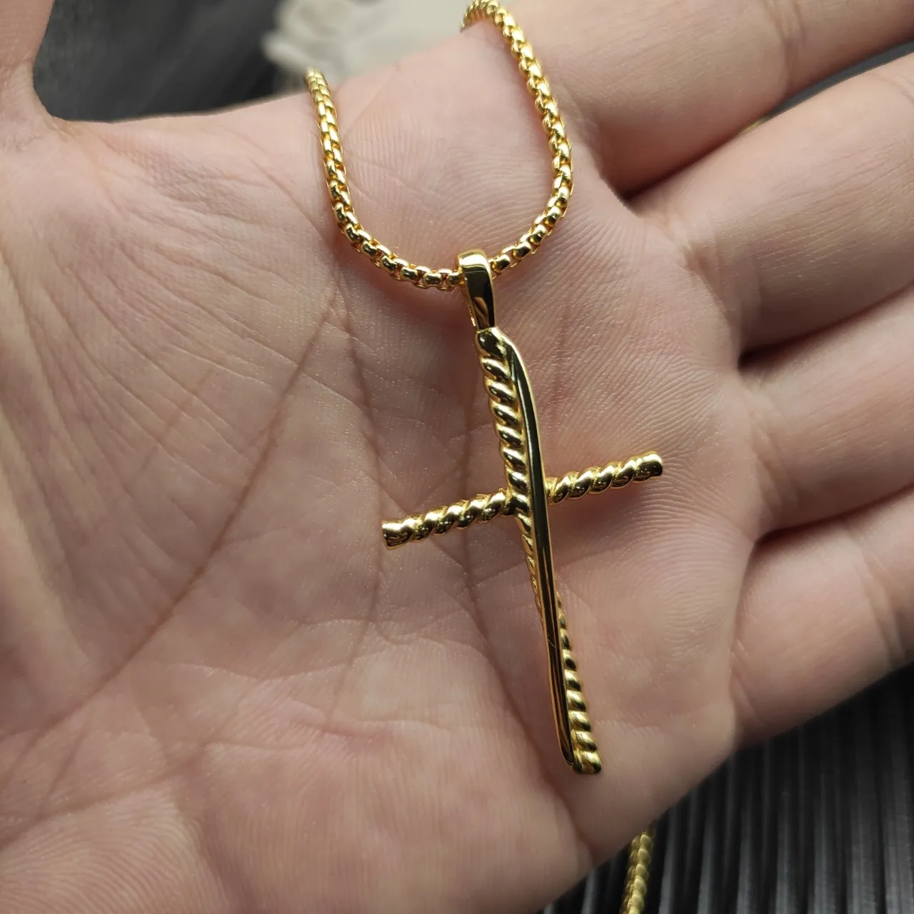 David Yurman Cable Collection Twisted Rope Cross Necklace 5