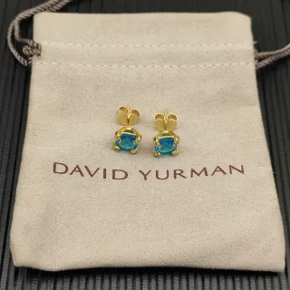 David Yurman Claw-Set Blue Gemstone Stud Earrings