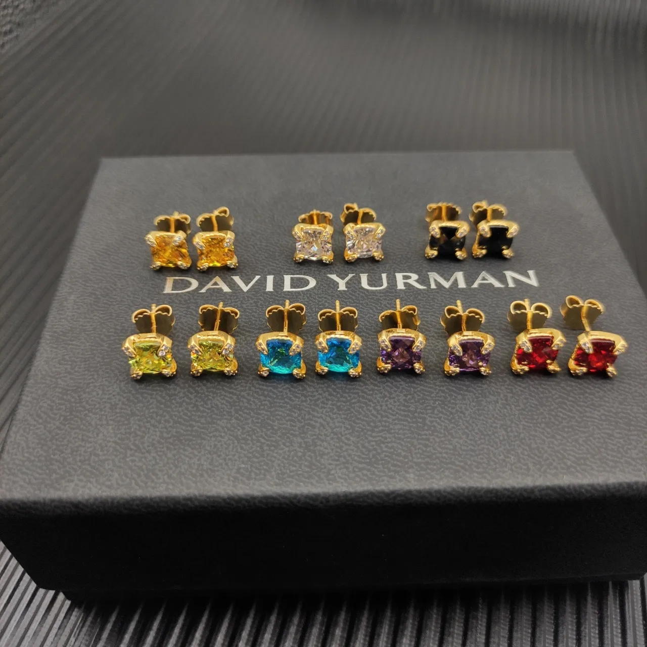 David Yurman Claw-Set Blue Gemstone Stud Earrings 4