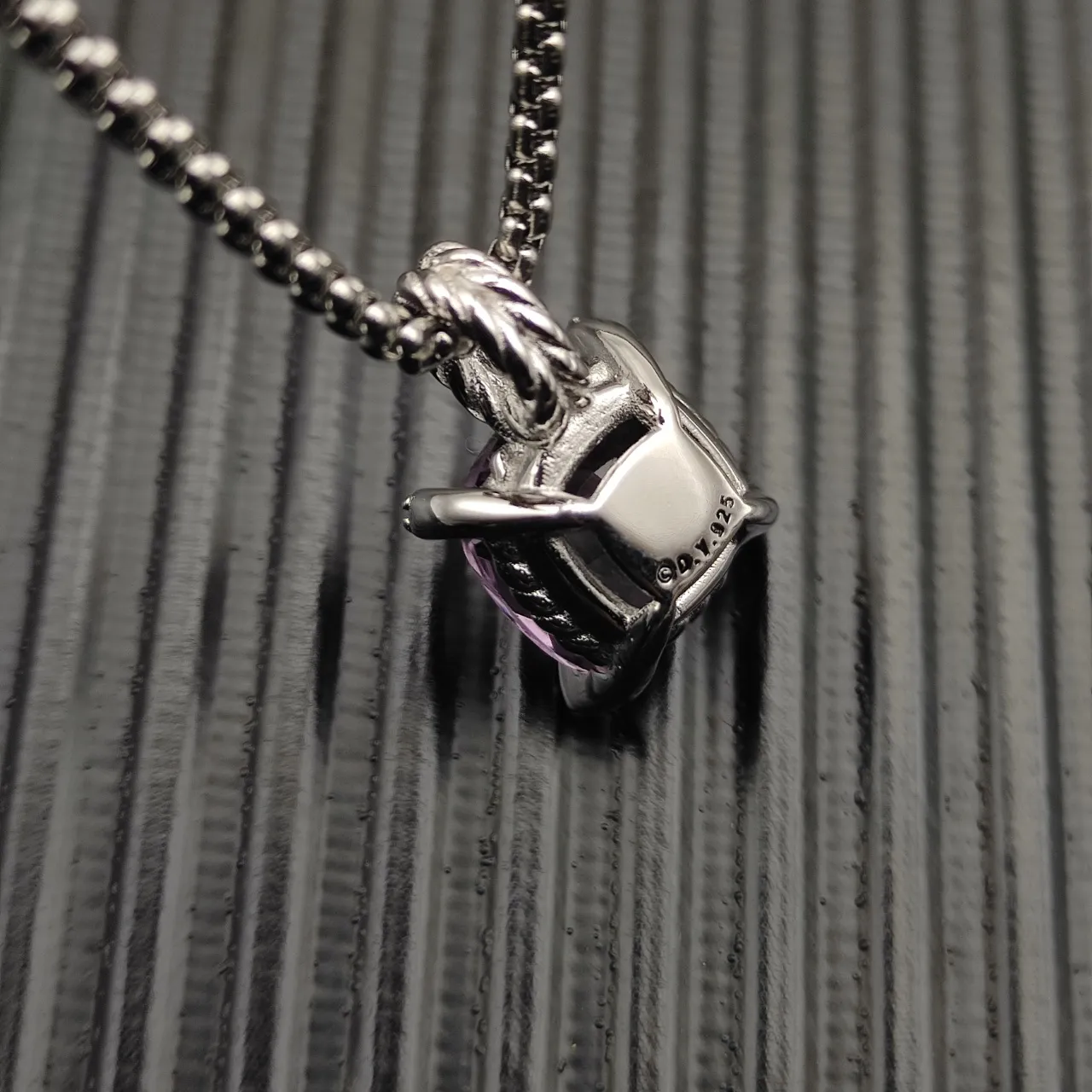 David Yurman Cushion-Cut Purple Gemstone Pendant Necklace 6