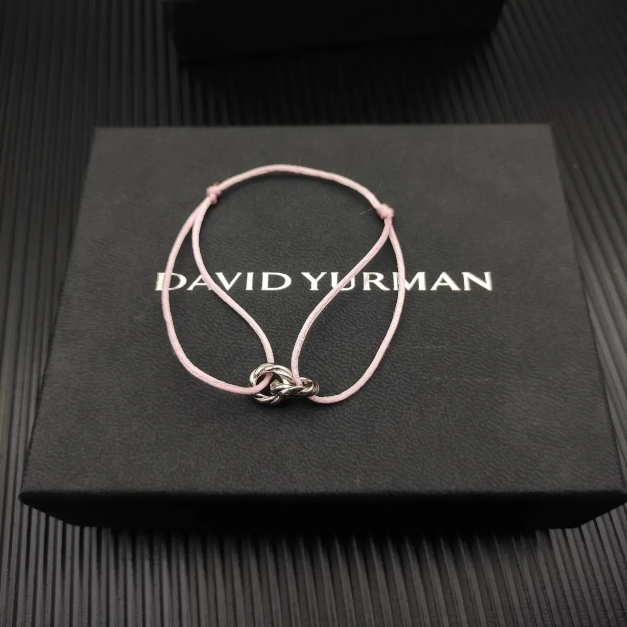 David Yurman Interlocking Knot Pink Cord Bracelet 7