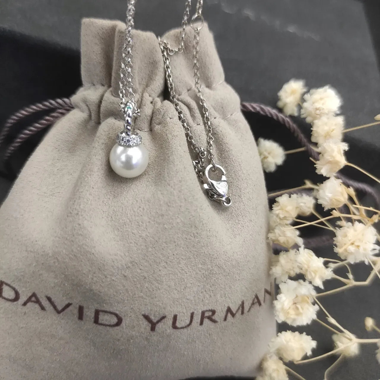 David Yurman Twisted Rope Pearl Drop Necklaces 9