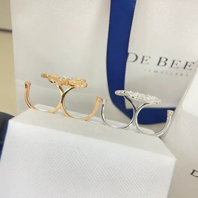 DE BEEF JEWELLERY Butterfly Pavé Crystal Open Bangle Bracelets 7