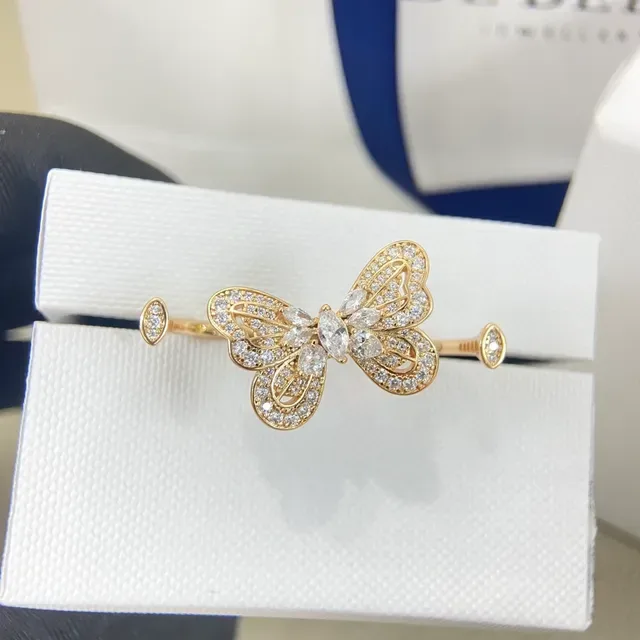 DE BEEF JEWELLERY Butterfly Pavé Crystal Open Bangle Bracelets 8