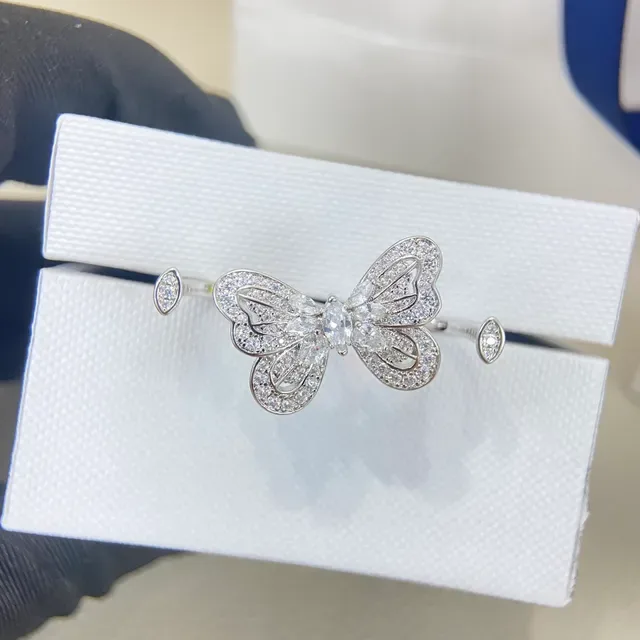 DE BEEF JEWELLERY Butterfly Pavé Crystal Open Bangle Bracelets 9