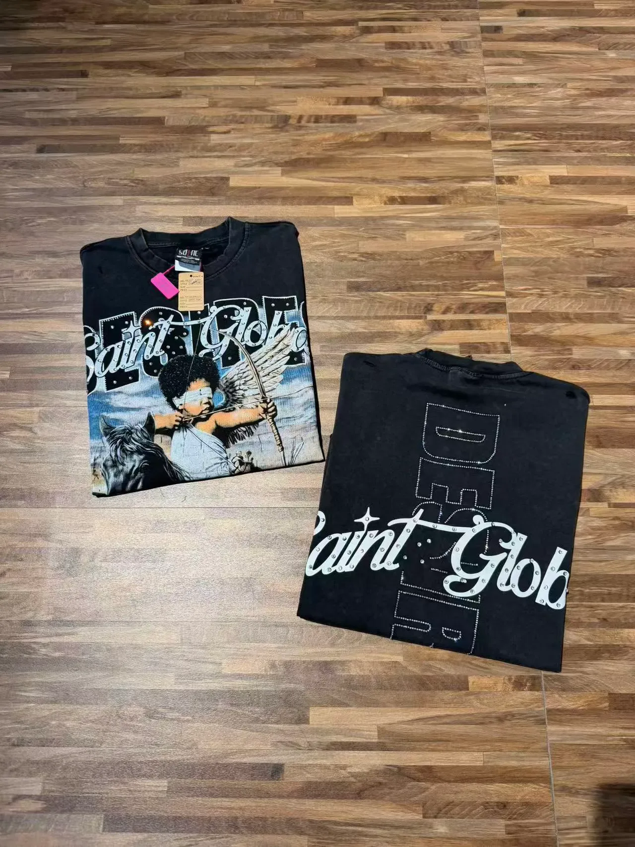 Distressed Black Oversized Graphic Print T-Shirt 5