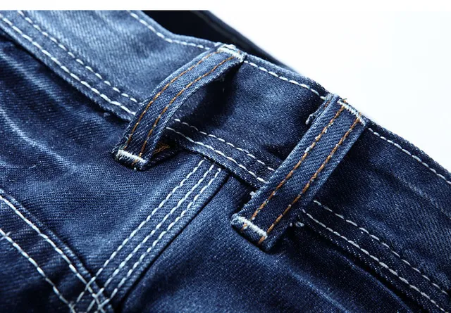 Distressed Mid-Thigh Blue Denim Shorts 7