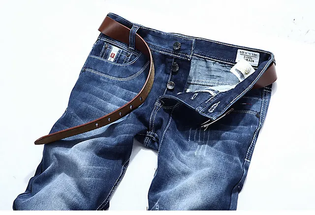 Distressed Mid-Thigh Blue Denim Shorts 9