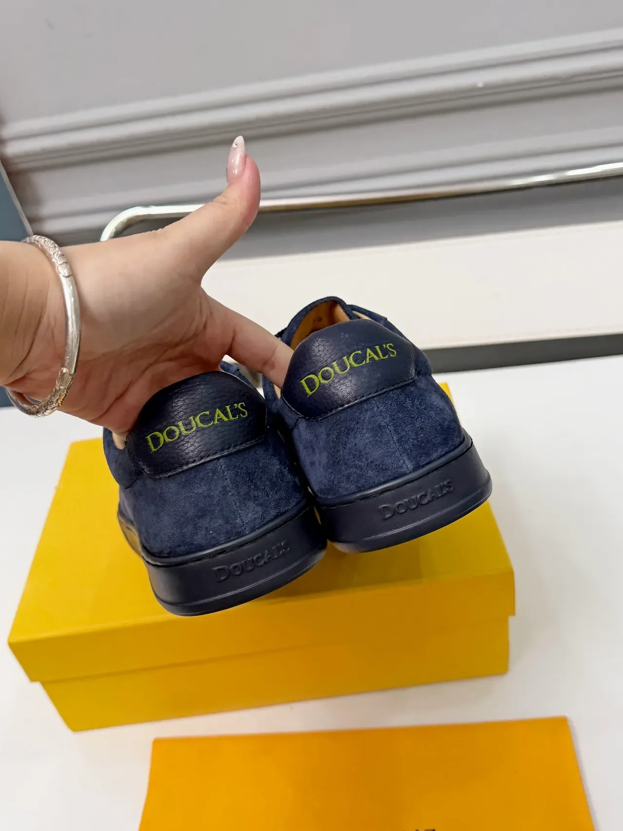 DOUCAI'S Navy Suede Low-Top Lifestyle Sneakers 3