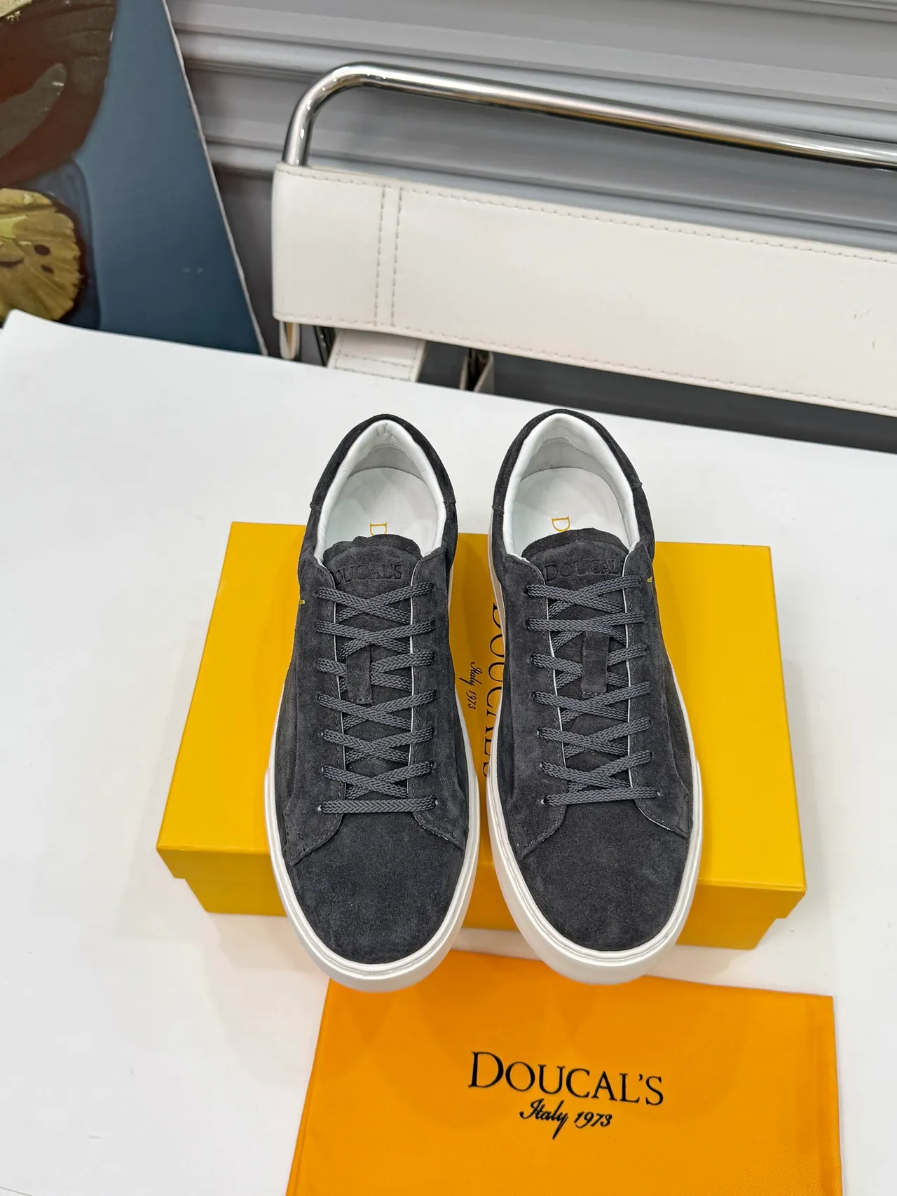 Doucal's Suede Low-Top White Sole Lifestyle Sneakers 5