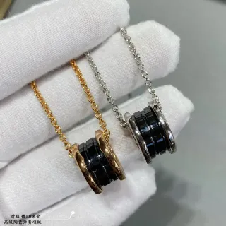 双色调陶瓷圆柱吊坠项链