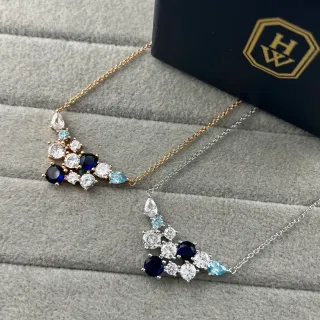 Colliers de pendentifs à multiples pierres en double tonalité