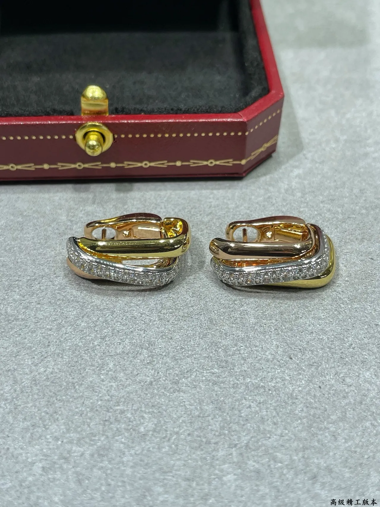 Dual-Tone Pavé Hinged Hoop Earring 6