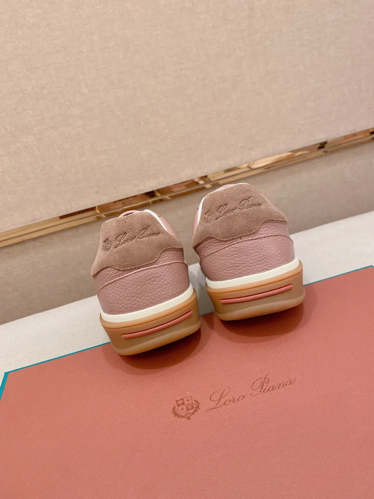 Dusty Pink and Taupe Two-Tone Suede Lifestyle Sneaker 3