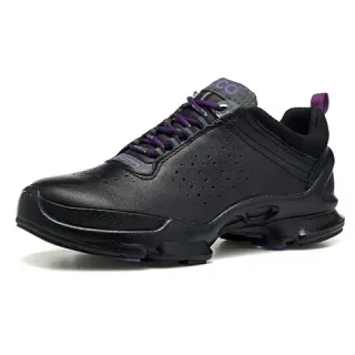 ECCO Biom Black Purple Perforated Leather Upper Sculpted Biomechanical Midsole Lifestyle Sneakers