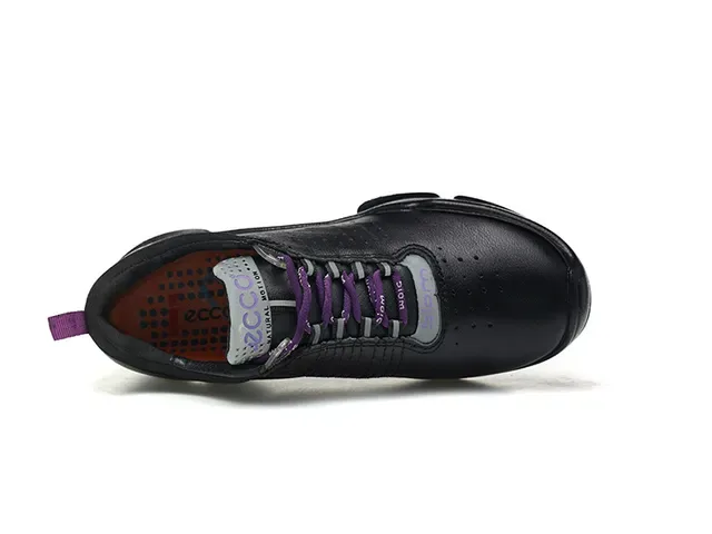 ECCO Biom Black Purple Perforated Leather Upper Sculpted Biomechanical Midsole Lifestyle Sneakers 23