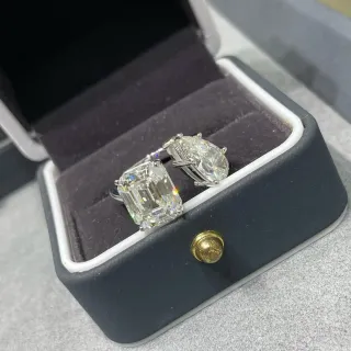 Emerald-Cut and Pear-Cut Prong-Set Gemstone Rings
