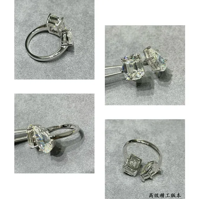 Emerald-Cut and Pear-Cut Prong-Set Gemstone Rings 2