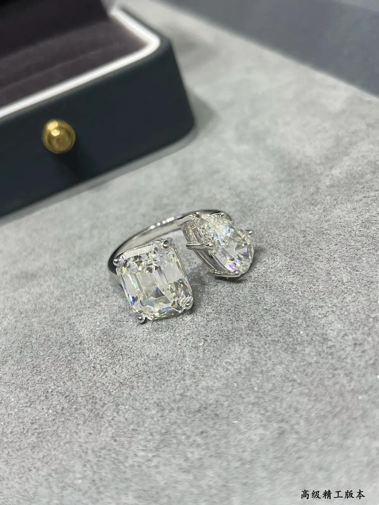 Emerald-Cut and Pear-Cut Prong-Set Gemstone Rings 6