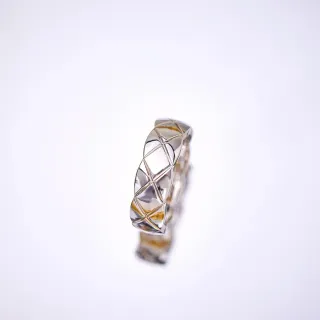 Faceted Quilted Geometric Band Ring