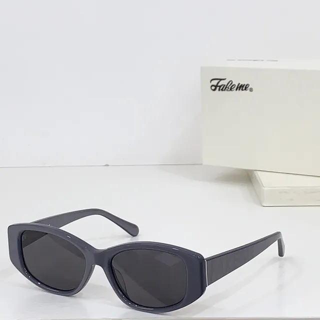 Fake me Glossy Black Angular Cat-Eye Sunglasses 5