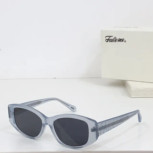 Fake me Glossy Black Angular Cat-Eye Sunglasses 6
