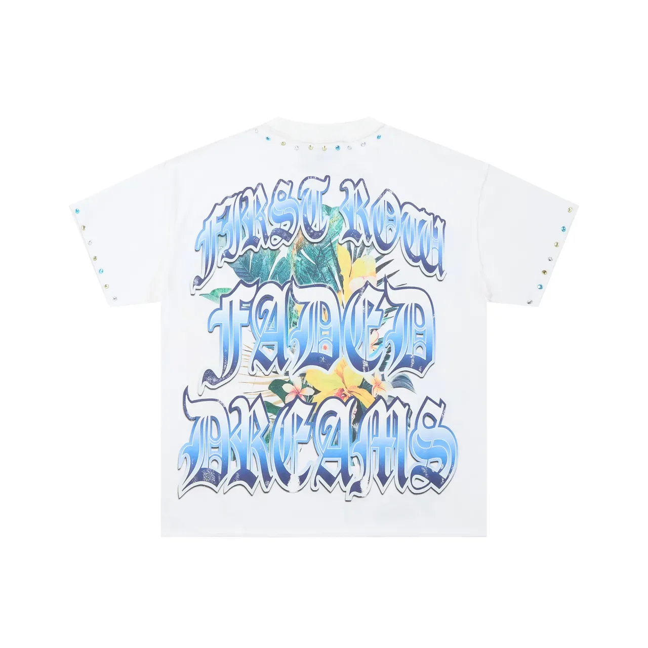 FIRST ROW Graphic-Print Embellished Sleeve T-Shirt 6