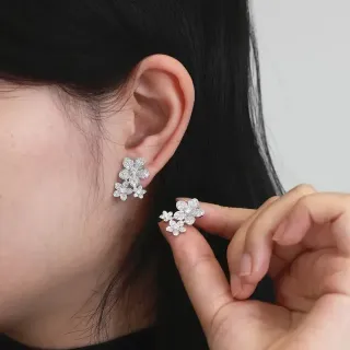 Floral Cluster Pavé Crystal Stud Earrings