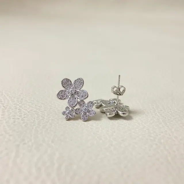 Floral Cluster Pavé Crystal Stud Earrings 5