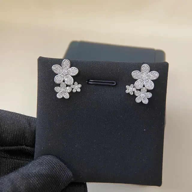 Floral Cluster Pavé Crystal Stud Earrings 6