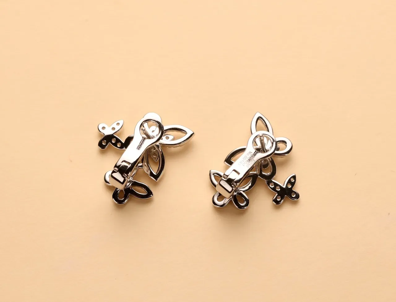 Floral Pavé Crystal Butterfly Cluster Stud Earrings 3
