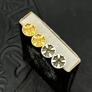 Floral Starburst Cutout Gold and Silver Stud Earrings