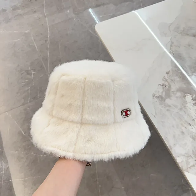 Fluffy Faux Fur Quilted Bucket Hat 6