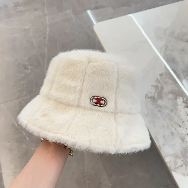 Fluffy Faux Fur Quilted Bucket Hat 7